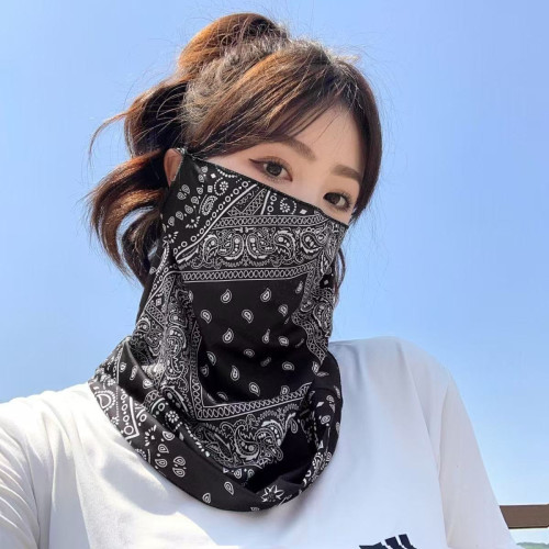 冰絲防曬面罩遮臉女戶外出行防風護頸遮脖子口罩護臉面紗開車臉罩