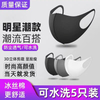 明星同款春夏印花口罩男黑色防塵透氣可水洗防霧霾兒童口罩女禮品