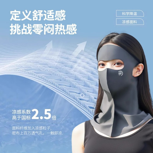 全臉防曬面罩臉基尼女防紫外線冰絲醫美後防護遮陽口罩護頸一體