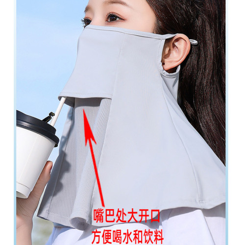 防曬圍脖開口網眼透氣遮脖子防紫外線口罩面罩脖套一體淘寶批