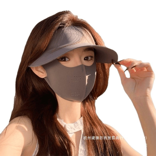 防曬面罩全臉夏季女可拆卸帽子護頸一體防紫外線遮陽騎行冰絲口罩