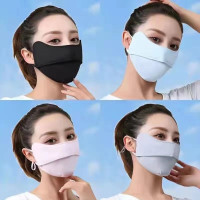 防曬口罩女高顔值夏季2025新款防紫外線面罩全臉冰絲透氣遮陽薄款