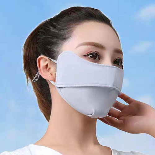 防曬口罩女高顔值夏季2025新款防紫外線面罩全臉冰絲透氣遮陽薄款