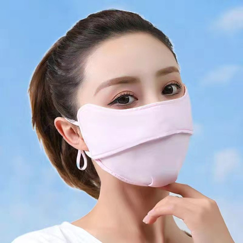 防曬口罩女高顔值夏季2025新款防紫外線面罩全臉冰絲透氣遮陽薄款
