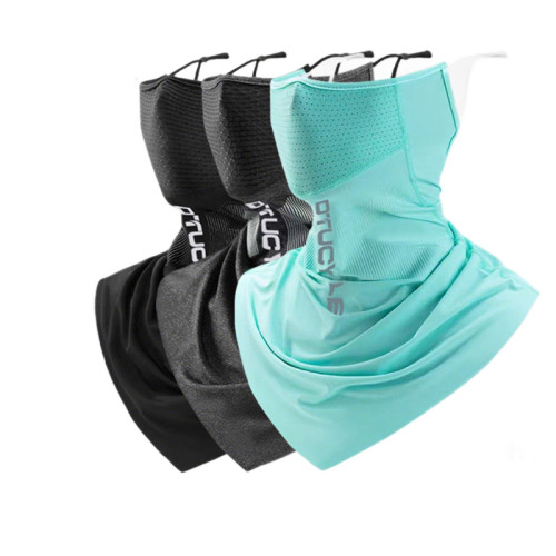 騎行防曬面罩男女冰絲透氣護頸圍脖戶外運動遮陽面紗掛耳式防曬口