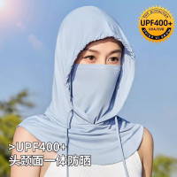 防曬面罩女帽子一體護頸全臉防紫外線頭盔騎行頭套罩冰絲圍脖男新