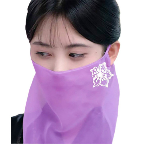 古代耳古裝漢服掛刺綉花面紗紗巾古風漢服復遮陽矇面遮臉超仙新款