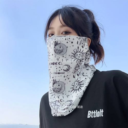 掛耳防曬面罩男全臉遮陽開車護頸騎行面巾機車女脖子防曬臉罩面紗