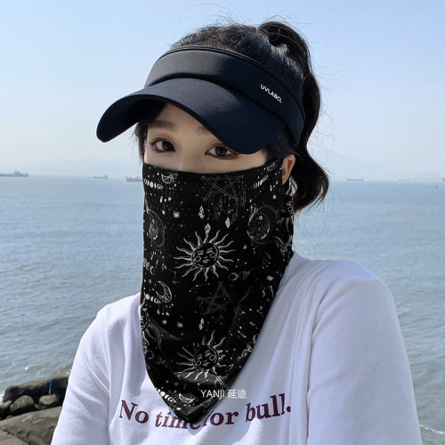 掛耳防曬面罩男全臉遮陽開車護頸騎行面巾機車女脖子防曬臉罩面紗