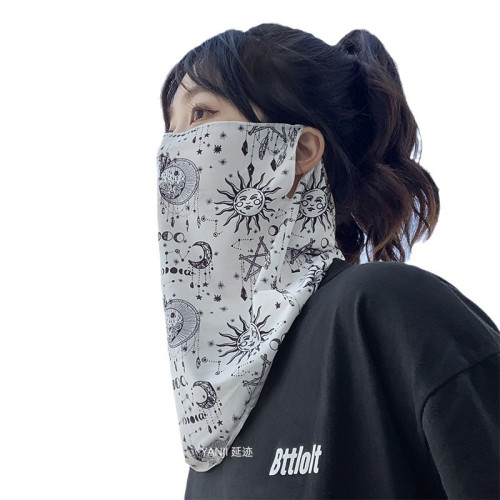 掛耳防曬面罩男全臉遮陽開車護頸騎行面巾機車女脖子防曬臉罩面紗