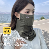 冰絲防曬面罩男女全臉防紫外線騎行帽護頸遮脖子口罩面紗開車臉罩
