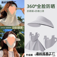 夏季高顔值2025新款防曬全臉防紫外線遮陽帽子面罩一體冰絲口罩無