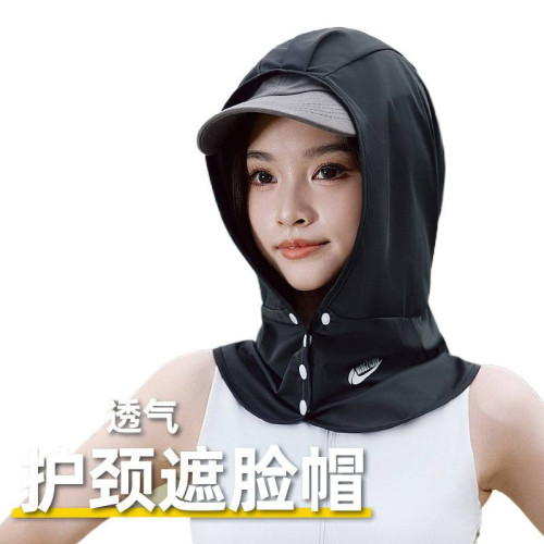 高爾夫專用防曬帽子女夏季戶外防紫外線騎行開車護頸透氣遮臉冰絲
