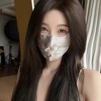 UPF50+桑蠶絲雙層真絲防曬口罩加大防紫外線遮陽面罩騎行