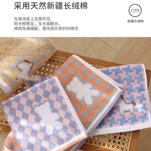 棉洗臉毛巾家用加厚加大新成人兒童吸水速乾不掉毛面巾平織