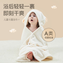 兒童浴巾鬥篷帶帽嬰兒寶寶浴袍可穿裹比純棉軟家用吸水洗澡秋冬女