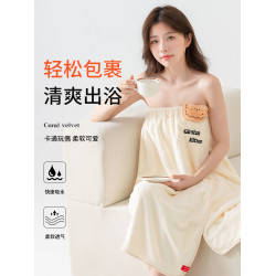 可穿浴巾2025新款學生宿捨全棉比純棉吸水速乾不掉毛浴裙家用裹巾