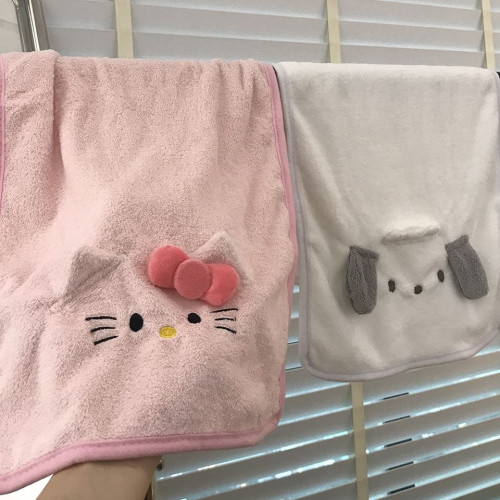 卡通小醜魚洗澡毛巾可愛ins風吸水速乾珊瑚絨情侶學生家用洗臉巾