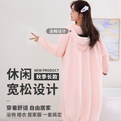 浴袍女成人秋冬新款吸水速乾家用洗澡浴巾可穿可裹浴裙浴衣