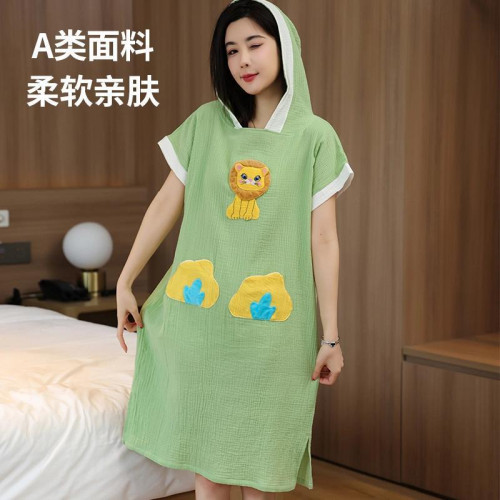 成人紗布浴巾2026新款全棉純棉浴袍可穿式速乾女款洗澡遊泳裹全身