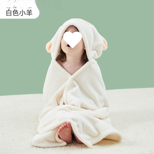 純棉柔軟沐浴小男孩浴袍兒童浴巾帶帽鬥篷寶寶洗澡遊泳女孩披風