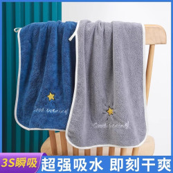 珊瑚絨毛巾速乾不掉毛家用兩條裝76cm*37cm