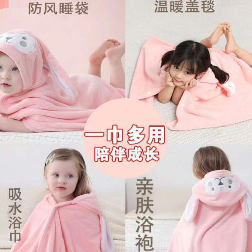 兒童浴巾連帽鬥篷洗澡遊泳吸水速乾可穿寶寶蓋毯男童女童卡通浴袍