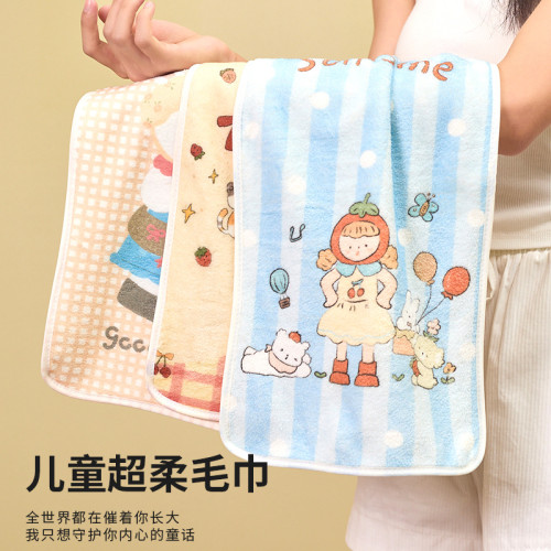 兒童洗臉毛巾a類手巾比純棉吸水速乾寶寶家用面巾新款卡通幼兒園