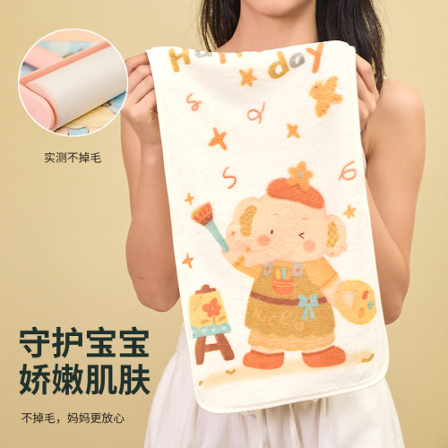 兒童洗臉毛巾a類手巾比純棉吸水速乾寶寶家用面巾新款卡通幼兒園