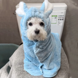 狗狗連帽浴袍吸水速乾寵物洗澡毛巾比熊浴巾可穿衣服幼犬小狗