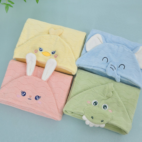 兒童浴巾鬥篷帶帽女童男寶寶浴袍嬰兒洗澡比純棉吸水可穿大童小孩