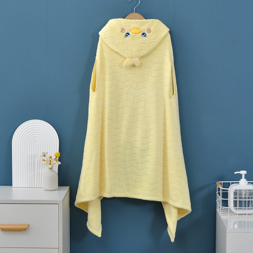 兒童浴巾鬥篷帶帽女童男寶寶浴袍嬰兒洗澡比純棉吸水可穿大童小孩