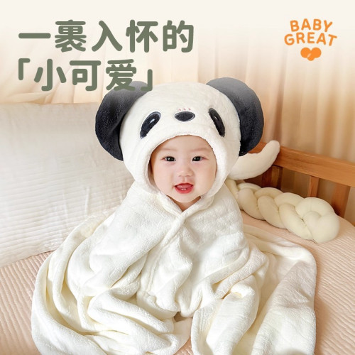 babygreat嬰兒浴巾鬥篷帶帽初生寶寶裹巾吸水速乾洗澡巾兒童浴袍