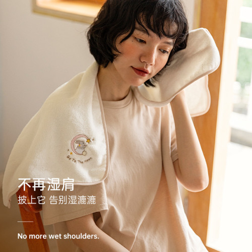 A5L【2條裝】吸水毛巾比純棉柔軟洗臉家用面巾女擦頭速乾髮不易掉