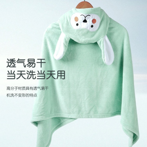 兒童浴巾洗澡可穿寶寶男女童鬥篷遊泳浴袍吸水速乾不掉毛大裹巾