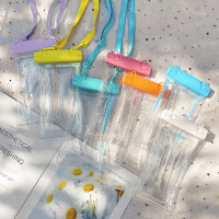 純色泡泡充氣炫彩透明手機防水袋蘋果華爲通用密封觸控螢幕遊泳潛水套