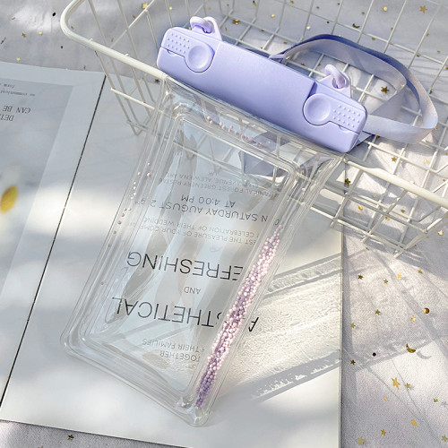 純色泡泡充氣炫彩透明手機防水袋蘋果華爲通用密封觸控螢幕遊泳潛水套