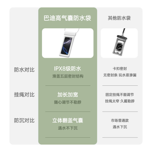 用樂園氣囊潛水可漂流裝備透明防水防水遊泳套手機照觸控螢幕