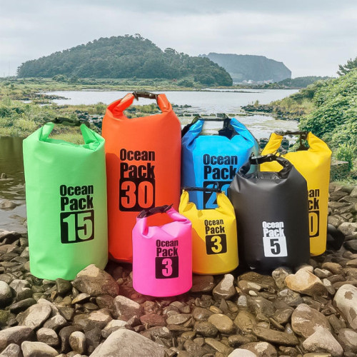 戶外沙灘防水袋遊泳包乾濕分離防水後後背包桶裝備漂流後後背包釣魚後後背包