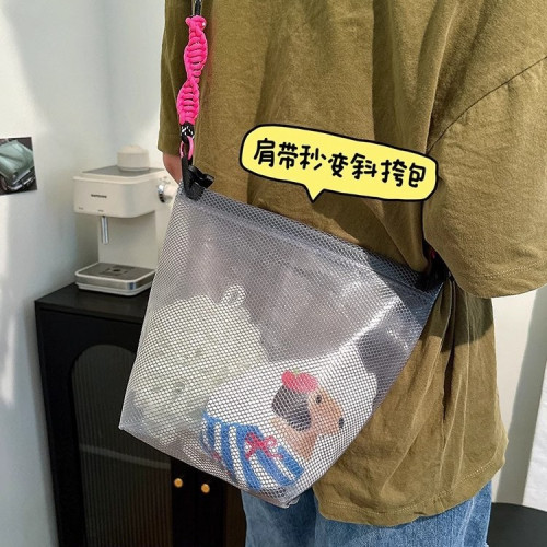 防水收納袋大容量透明單肩果凍包健身可攜式手提包旅行護膚品洗漱包
