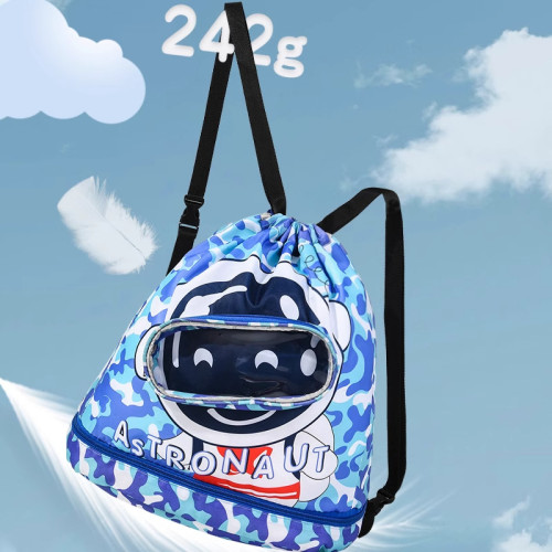 兒童遊泳包乾濕分離防水收納袋男女童可攜式後後背包沙灘雙肩包大容量