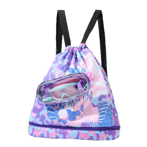 兒童遊泳包乾濕分離防水收納袋男女童可攜式後後背包沙灘雙肩包大容量