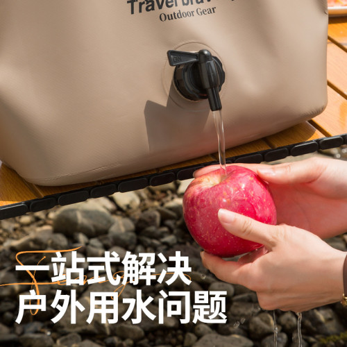 戶外折疊可攜式防水大容量儲水袋野營閥門露營登山車用加厚
