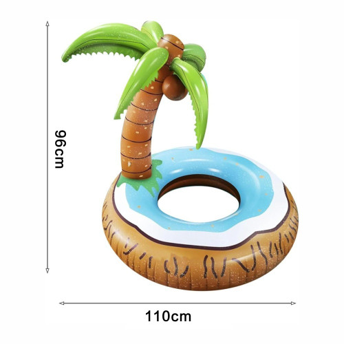椰樹遊泳圈充氣椰子樹綠色椰子飄浮浮排靠背充氣椰樹遊泳圈