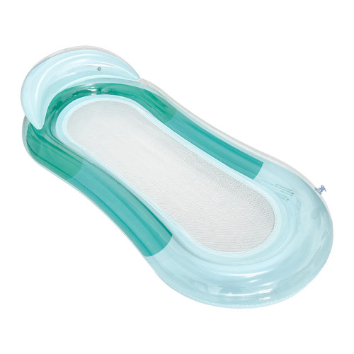 新品充氣水上躺椅帶扶手夾網浮排戯水遊泳圈可折疊漸變靠背椅