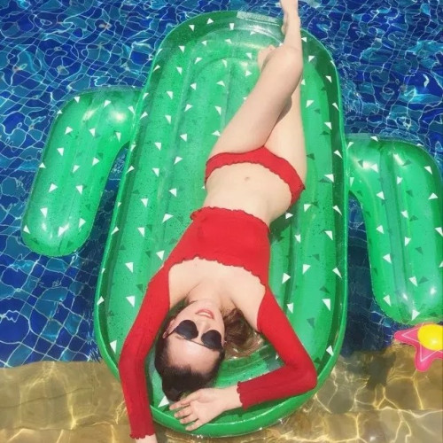 充氣仙人掌浮排 成人水上浮床 大號成人水上坐騎漂浮墊