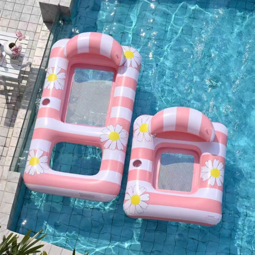 遊泳浮床浮圈水上充氣浮排成人兒童戯水玩具浮椅大人加厚網床躺椅
