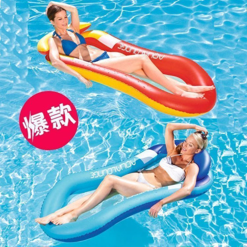 水上充氣浮排網床漂流氣墊加厚可折疊浮床躺椅戯水2025新款遊泳圈