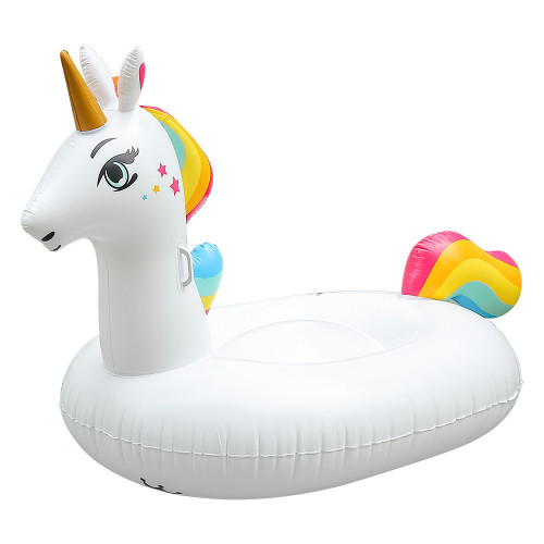 獨角獸浮排歐美新款PVC成人遊泳浮床 獨角獸坐騎水上充氣浮排