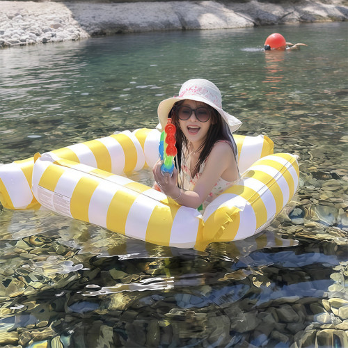 浮排充氣浮排水上充氣漂浮網床浮圈浮躺椅加厚可折疊浮排浮床